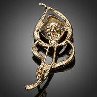 Close-up of crystals on Khaista flower pin brooch