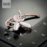 Plant flower design detail on Khaista crystal brooch