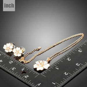 Flower Shape Clear Austrian Rhinestone Jewelry Set - KHAISTA Fashion Jewellery