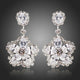 Flower Star Shape Cubic Zirconia Drop Earrings