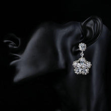 Load image into Gallery viewer, Flower Star Shape Cubic Zirconia Drop Earrings - KHAISTA Fashion Jewellery
