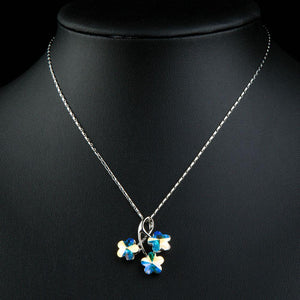 Flowers Long Chain Pendant Necklace KPN0203 - KHAISTA Fashion Jewellery