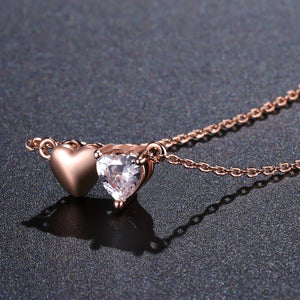 Forever Love Double Heart Pendant Necklace KPN0247 - KHAISTA Fashion Jewellery