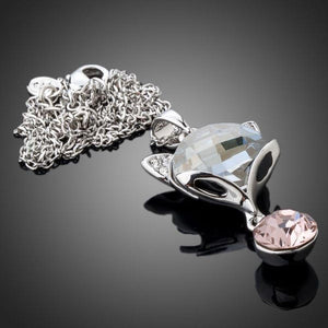 Fox Crystal Pendant Necklace KPN0120 - KHAISTA Fashion Jewellery