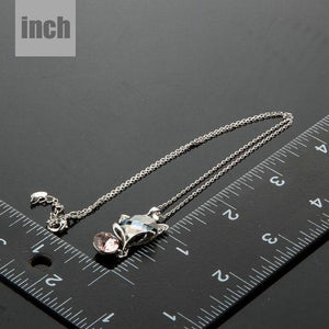 Fox Crystal Pendant Necklace KPN0120 - KHAISTA Fashion Jewellery