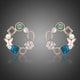Geometric Circle Crystal Stud Earrings