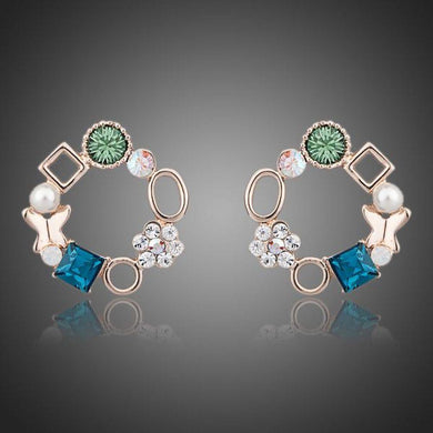 Geometric Circle Stud Earrings - KHAISTA Fashion Jewellery