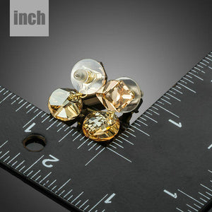 Geometric Crystal Drop Earrings - KHAISTA Fashion Jewellery