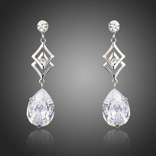 khaista geometric cubic zirconia earrings mje0263 image 1