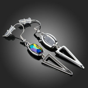 Geometric Design Crystal Drop Earrings - KHAISTA Fashion Jewellery