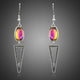 Geometric Design Crystal Drop Earrings