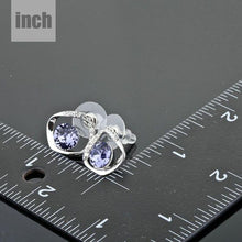 Load image into Gallery viewer, Geometric Sea Blue Crystal Stud Earrings - KHAISTA Fashion Jewellery
