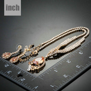 Gold Color Champagne Cubic Zirconia Jewelry Set - KHAISTA Fashion Jewellery