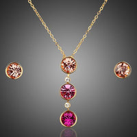Khaista gold Stellux crystal hoop earrings necklace set