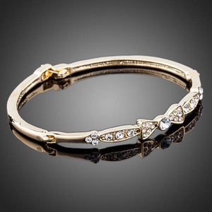 Gold Plated Bowknot Bangle - KHAISTA Fashion Jewellery
