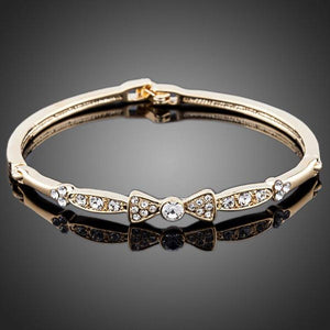 Gold Plated Bowknot Bangle - KHAISTA Fashion Jewellery