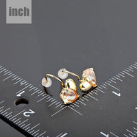 gold plated broken heart drop earrings detail view by KHAISTA