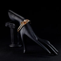 gold plated caramel crystal bangle detail view by KHAISTA