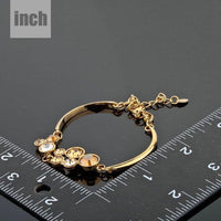 gold plated crystal cluster bracelet detail view by KHAISTA