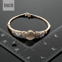 gold plated CZ bracelet bangle detail view by KHAISTA