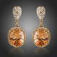 Gold Plated Caramel CZ Drop Earrings