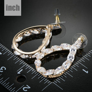 Gold Plated Cubic Zirconia Chain Drop Earrings - KHAISTA Fashion Jewellery