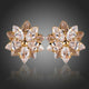 Gold Plated CZ Flower Shaped Stud Earrings