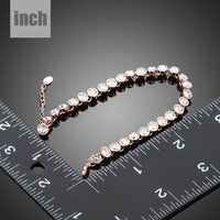 gold plated designer tennis bracelet detail view by KHAISTA