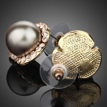 Load image into Gallery viewer, Gold Plated Dome Shaped Stud Earrings - KHAISTA Fashion Jewellery
