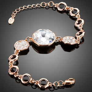 Gold Plated Geometric Crystal Lobster Clasp Bracelet - KHAISTA Fashion Jewellery