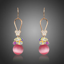 Load image into Gallery viewer, Gold Plated Gradient Pink Drop Earrings - KHAISTA Fashion Jewellery
