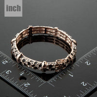 gold plated jaguar print bangle detail view by KHAISTA