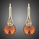 Gold Plated Maple Leaf Design Drop Earrings