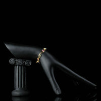 gold plated crystal cluster bracelet detail view by KHAISTA