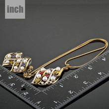 Load image into Gallery viewer, Gold Plated Multi Color Crystal Stud Earrings &amp; Pendant Set - KHAISTA Fashion Jewellery
