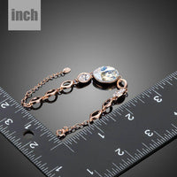 gold plated oval crystal bracelet detail view by KHAISTA
