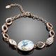 Gold Plated Oval Crystal Bracelet