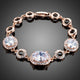 Gold Plated Oval Cubic Zirconia Bracelet