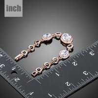 gold plated oval CZ bracelet detail view by KHAISTA