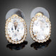 Gold Plated Oval Stud Earrings
