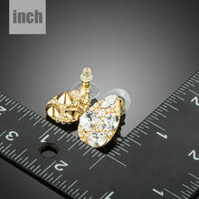 Load image into Gallery viewer, Gold Plated Pear Cut Stud Earrings - KHAISTA Fashion Jewellery
