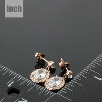 gold plated prolate crystal drop earrings detail view by KHAISTA