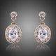 Gold Plated Prolate Crystal Drop Earrings