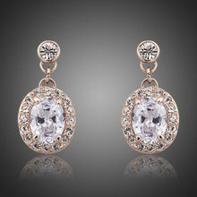 Load image into Gallery viewer, Gold Plated Prolate Crystal Drop Earrings - KHAISTA Fashion Jewellery
