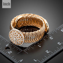 Load image into Gallery viewer, Golden Crystal Metal Hollow Circle Bangle -KBQ0083 - KHAISTA Fashion Jewelry
