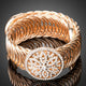 Gold Crystal Hollow Circle Metal Bangle