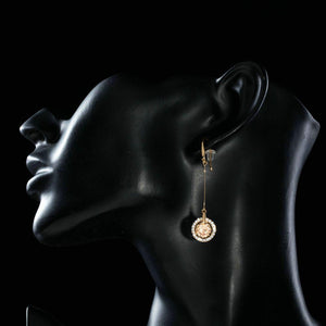 Golden Cubic Zirconia Drop Earrings - KHAISTA Fashion Jewellery