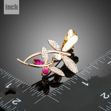 Load image into Gallery viewer, Golden Dragonflies Brooch Pin - KHAISTA Fashion Jewellery
