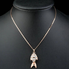 Load image into Gallery viewer, Golden Fish Design Crystal Pendant Necklace KPN0133 - KHAISTA Fashion Jewellery
