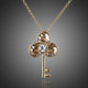 Gold Crystal Key Pendant Necklace